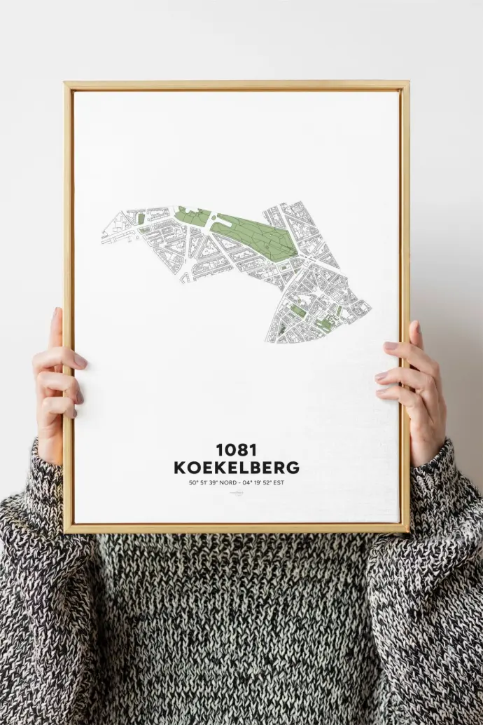 Poster avec la carte décorative de de la commune de Koekelberg, à Bruxelles. Poster avec la carte décorative de de la commune de Koekelberg, à Bruxelles.