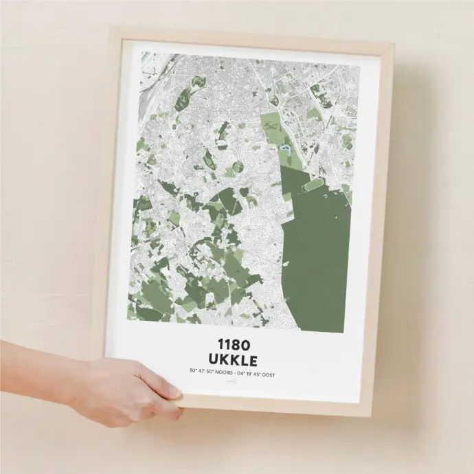 Décoration murale avec l'affiche de la carte d'Uccle. Décoration murale avec l'affiche de la carte d'Uccle.