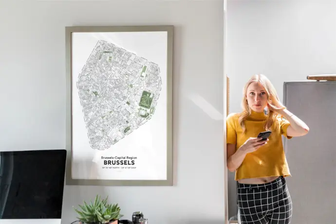 Poster avec la carte du Pentagone de Bruxelles Poster avec la carte du Pentagone de Bruxelles